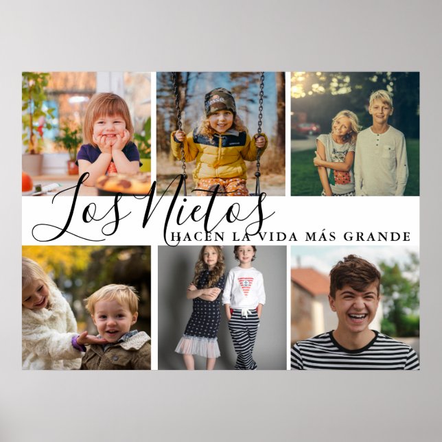 Los Nietos Hacen La Vida Más Grande Grandma Gift Poster (Front)