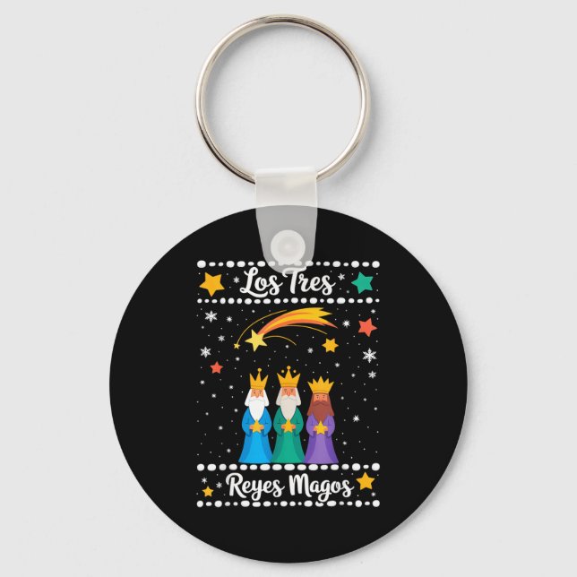 Los Tres Es Magos Navidad Latina Tres Es  Key Ring (Front)
