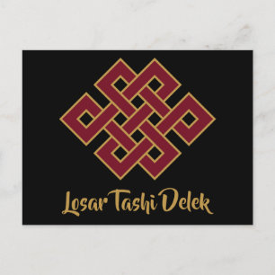 Losar Tashi Delek Happy Lunar New Year Tibetan Holiday Postcard