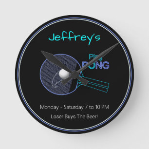 Lose Buys The Beer! Ping Pong Fun Wall Clock