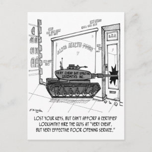 Lose Keys, Use a Tank Postcard