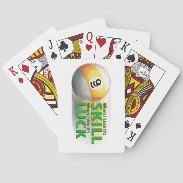 Lose Skill Win Luck 9 Ball Playing Cards (Back)