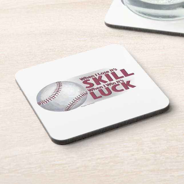 Lose Skill Win Luck Baseball Coaster (Left Side)