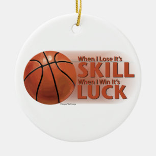 Lose Skill Win Luck Basketball Ceramic Tree Decoration
