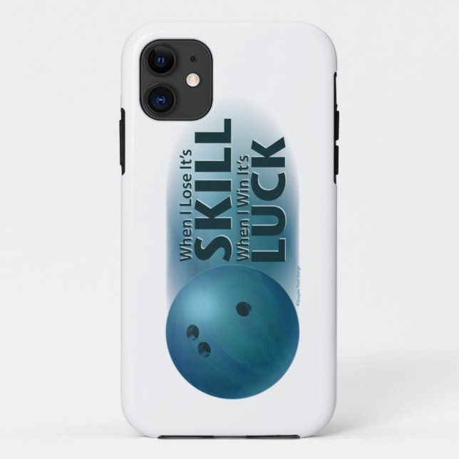 Lose Skill Win Luck Bowling Blue Case-Mate iPhone Case (Back)