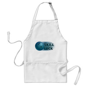 Lose Skill Win Luck Bowling Blue Standard Apron