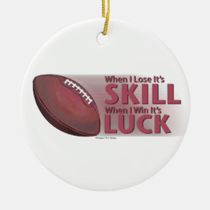 Lose Skill Win Luck Football Ceramic Tree Decoration