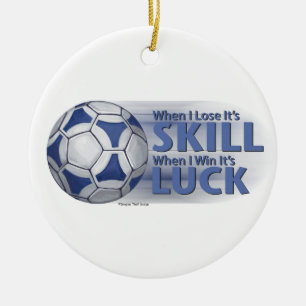 Lose Skill Win Luck Futbal Ceramic Tree Decoration
