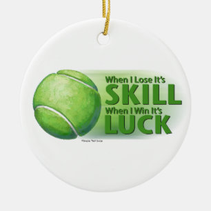Lose Skill Win Luck Tennis Ball Ceramic Tree Decoration