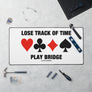 Lose Track Of Time Four Card Suits Bridge Advice Desk Mat