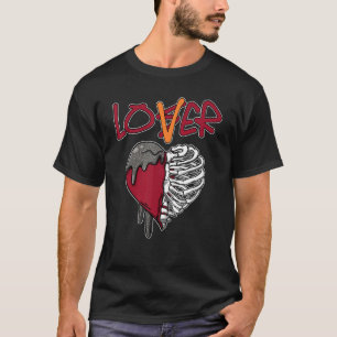 Loser  Dripping Heart Retro Cardinal Red 3s Matchi T-Shirt