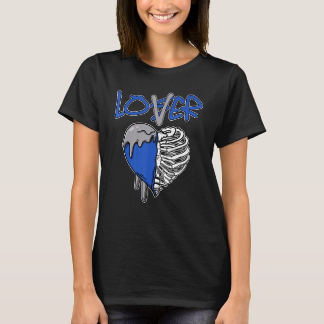 Loser  Dripping Heart Retro Stealth 5s Matching T-Shirt (Front)