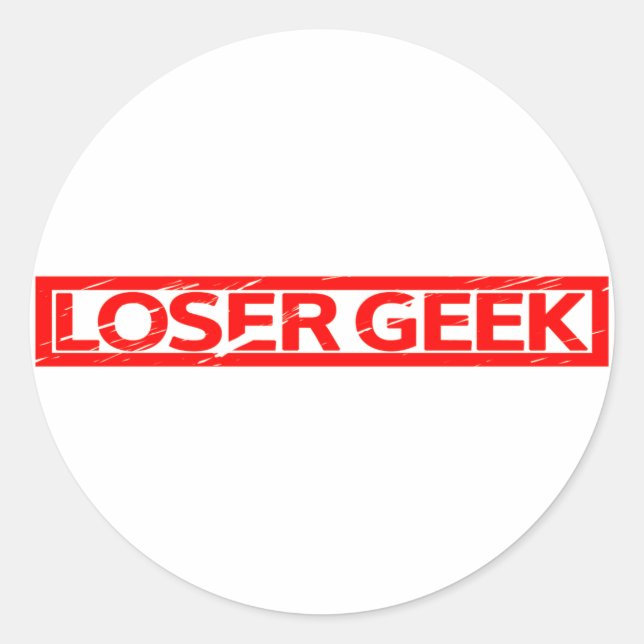 Loser Geek Stamp Classic Round Sticker (Front)