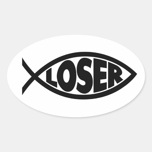 Loser Jesus Oval Sticker (Front)