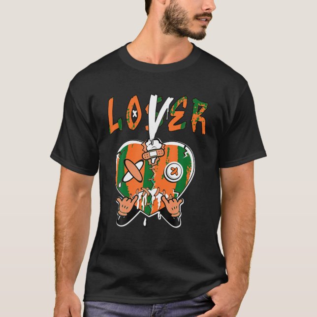 Loser Lover Drip Orange Heart Matching White Tee M (Front)
