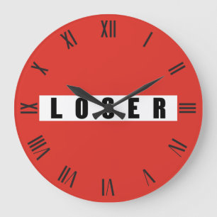 LOSER prohibitory sign Large Clock