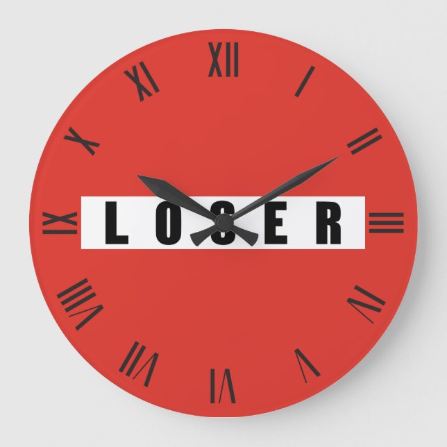 LOSER prohibitory sign Large Clock (Front)