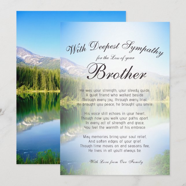 Losing a Brother Memorial  Card (Front/Back)