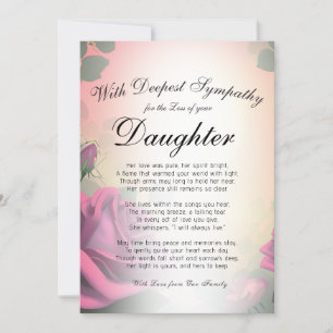 Losing a Daughter Memorial  Card