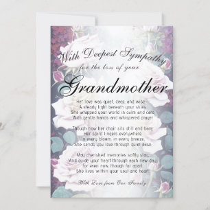 Losing a Grandmother Memorial  Card