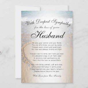 Losing a Husband Memorial  Card