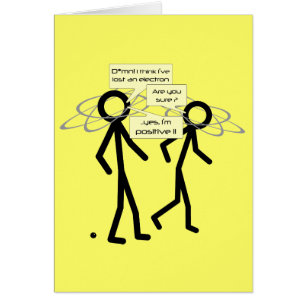 Losing An Electron joke - blank notelet / card