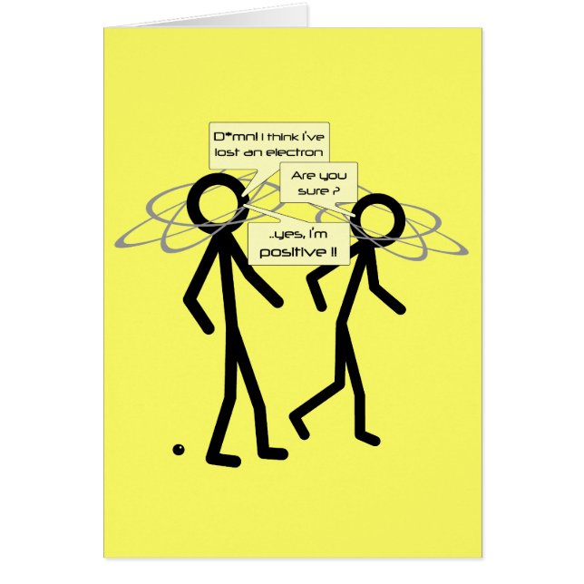 Losing An Electron joke - blank notelet / card (Front)