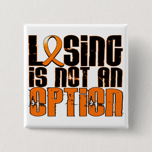 Losing Is Not An Option Leukaemia 15 Cm Square Badge