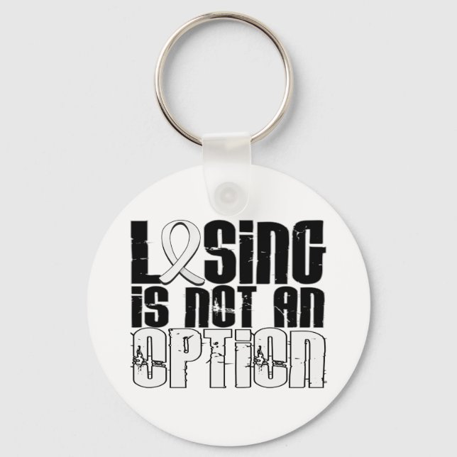 Losing Is Not An Option Lung Cancer Key Ring (Front)