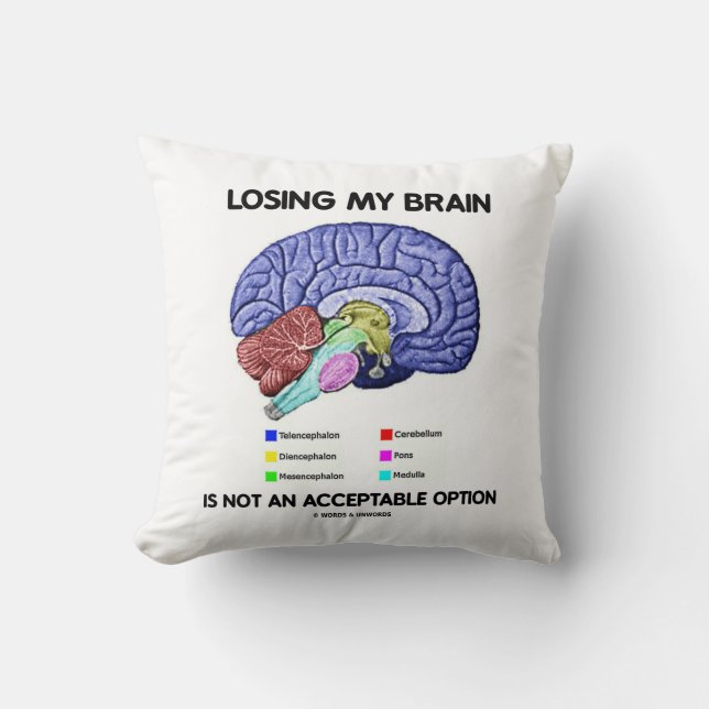 Losing My Brain Is Not An Acceptable Option Cushion (Front)