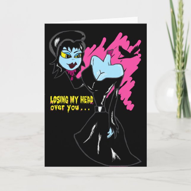 LOSING MY HEAD OVER YOU greeting card (Front)
