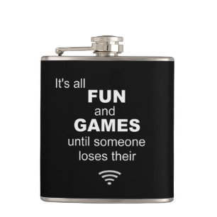 Losing WiFi Internet Hip Flask - Black
