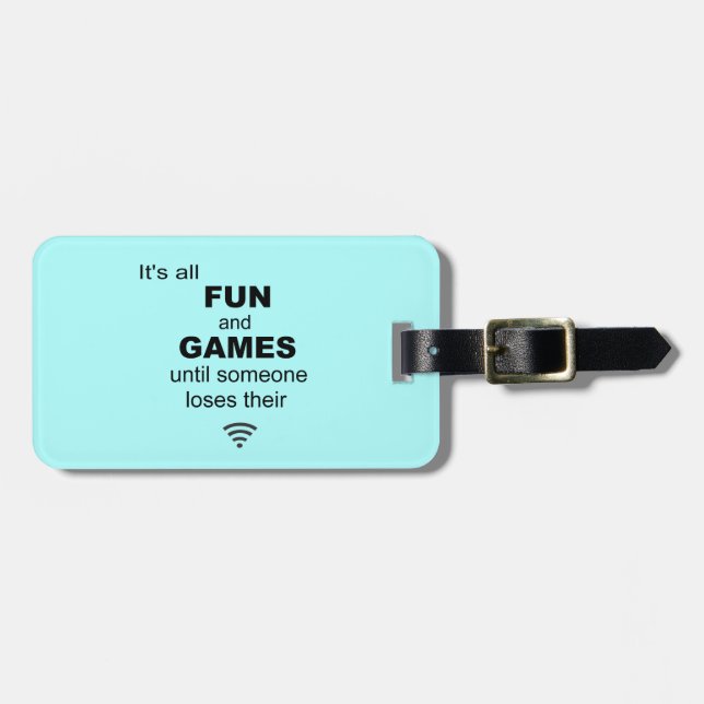 Losing WiFi Internet Luggage Tag - Light Blue (Front Horizontal)
