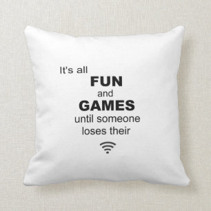 Losing WiFi Internet Pillow - White