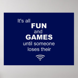 Losing WiFi Internet Poster - Blue