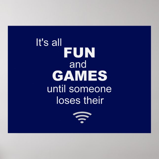 Losing WiFi Internet Poster - Blue (Front)