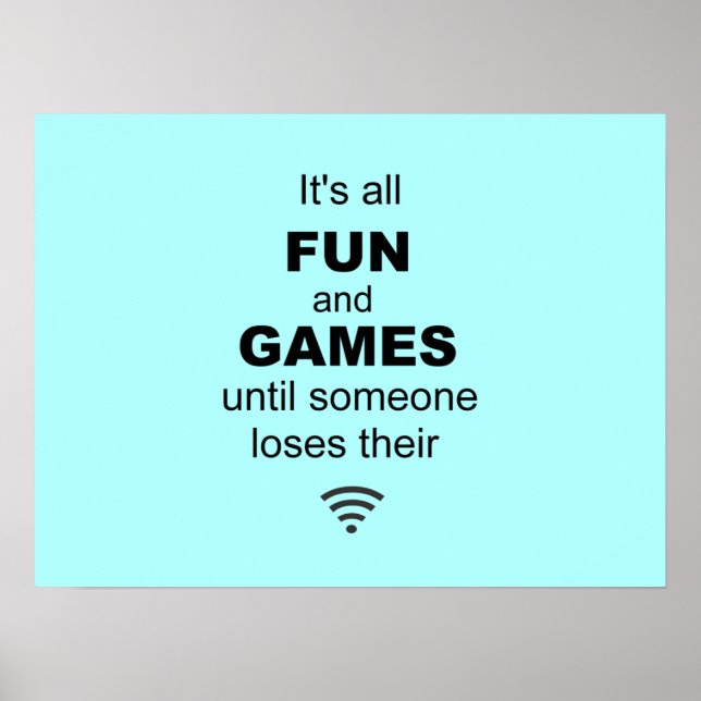 Losing WiFi Internet Poster - Light Blue (Front)