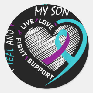 Loss Child In Memory Of My Son Suicide Awareness P Classic Round Sticker