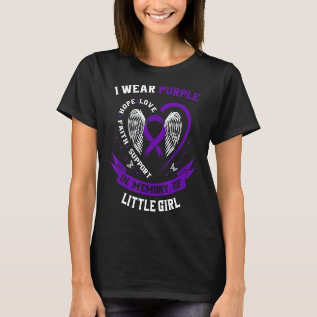 Loss Daughter Little Girl Epilepsy Awareness Paren T-Shirt (Front)