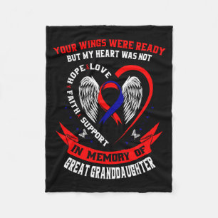 Loss Great Granddaughter Chd Awareness Month Heart Fleece Blanket
