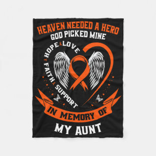Loss In Memory Of My Aunt Leukaemia Awareness Memo Fleece Blanket