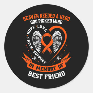 Loss In Memory Of My Best Friend Leukaemia Awarene Classic Round Sticker