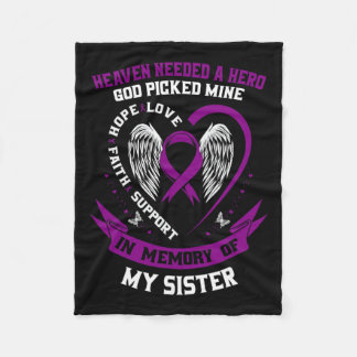 Loss In Memory Of Sister Pancreatic Cancer Awarene Fleece Blanket