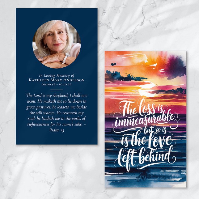 Loss is Immeasurable Sunset Memorial Prayer Card (Creator Uploaded)