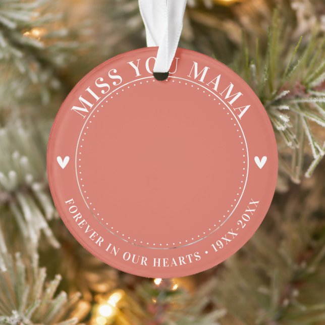 Loss Keepsake Photo Modern Ornament (Tree)
