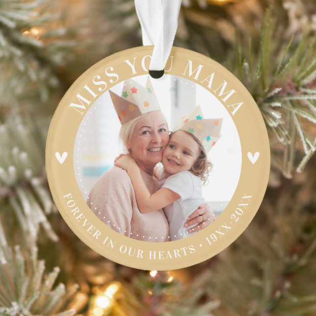 Loss Memorial Keepsake Photo Modern Ornament (Tree)