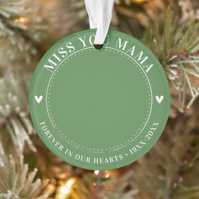 Loss Memorial Keepsake Photo Modern Ornament (Tree)