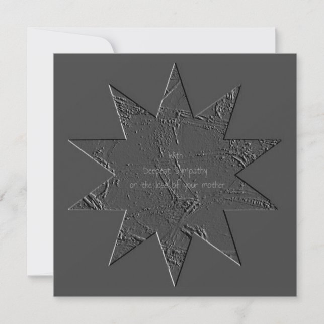 Loss Mother Deepest Sympathy Condolences Star Grey Card (Front)