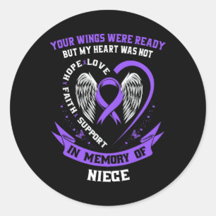 Loss Niece Overdose Awareness Day Items Addiction Classic Round Sticker