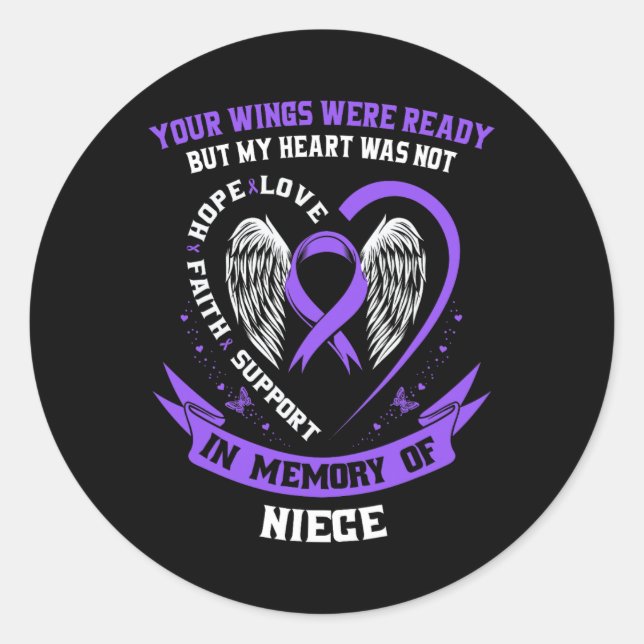 Loss Niece Overdose Awareness Day Items Addiction  Classic Round Sticker (Front)